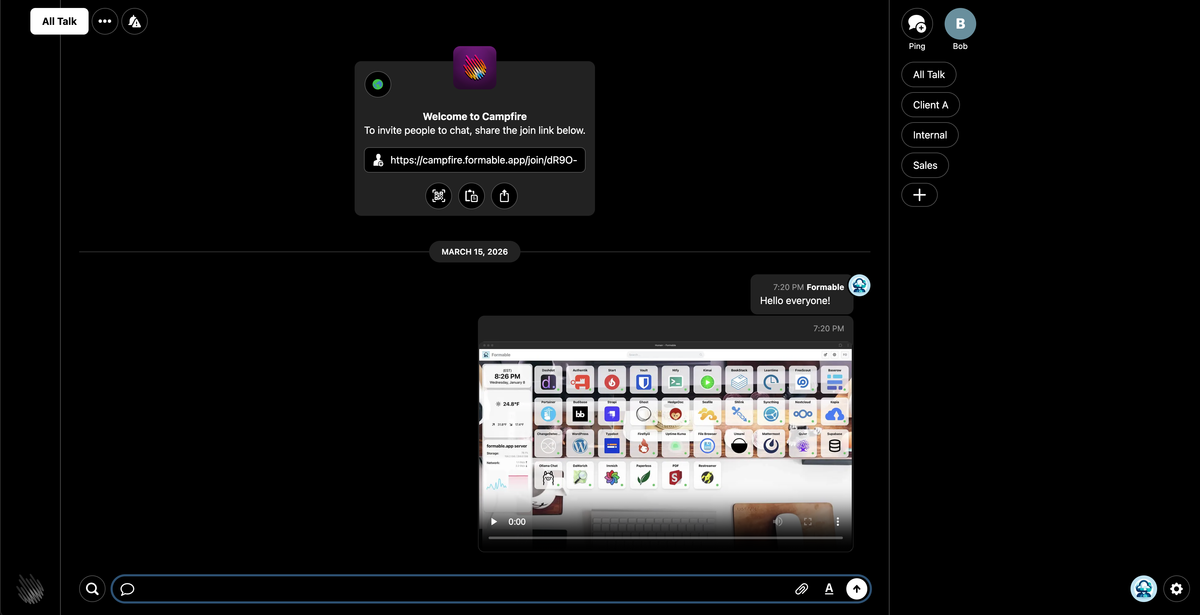 Self host a private Campfire chat for your team or organization