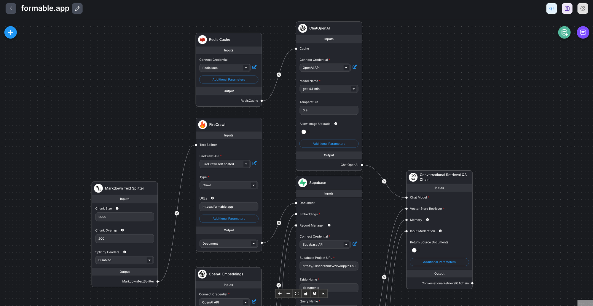 Self host Flowise to chat with your site content