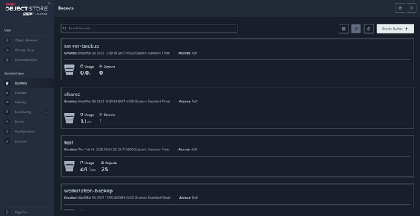 Self host Min-IO for private cloud S3-compatible storage and backups